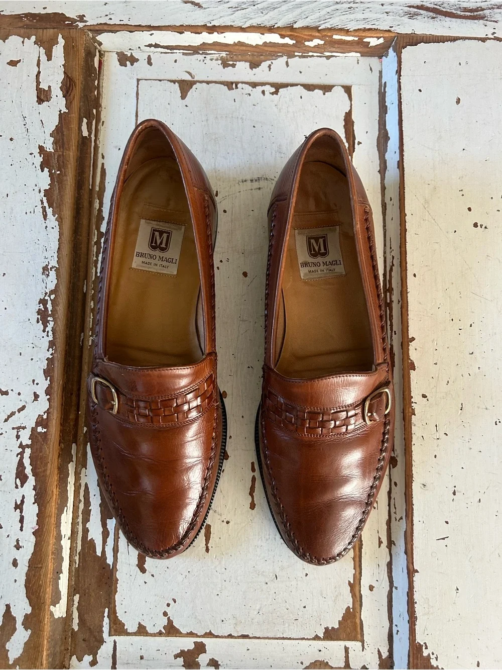 Bruno Magli Made In Italy Women’s Brown Leather Loafers Shoes Size 9.5